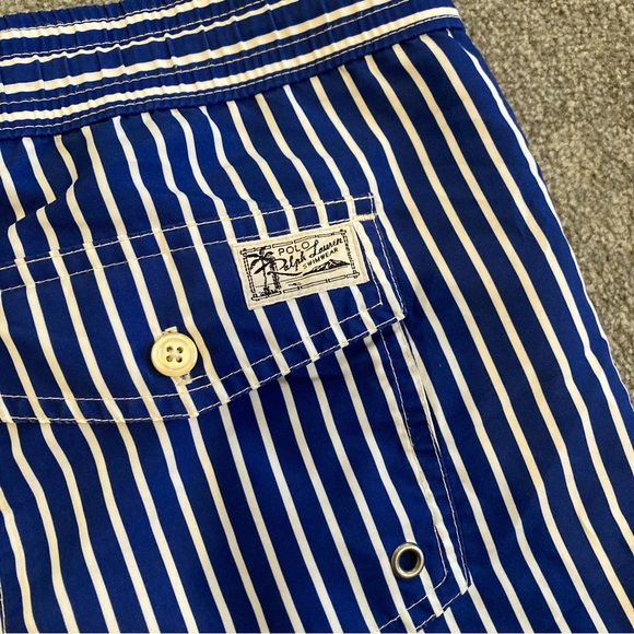 Mens Polo Ralph Lauren Swim Shorts Blue & White Striped Size XL. - Picture 6 of 9